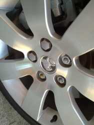 VE Commodore Wheel Nut Covers Off