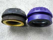 Old vs new strut top rubber comparison