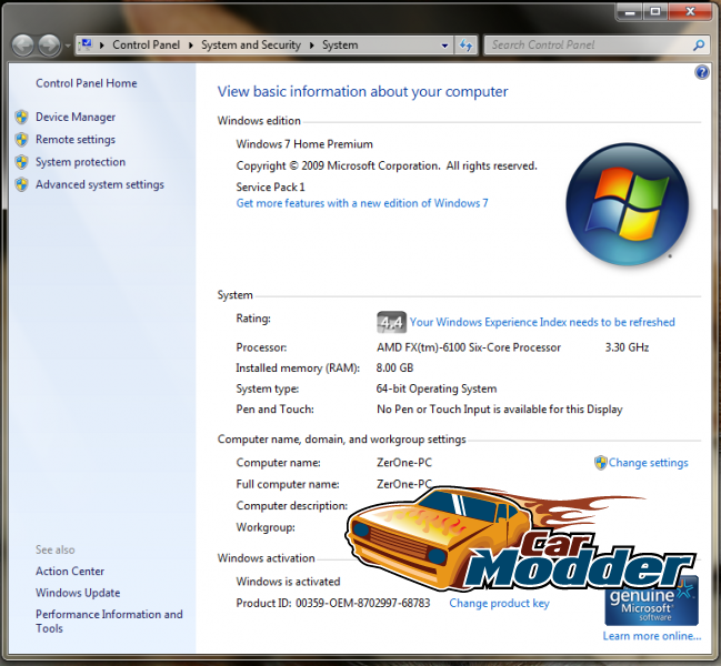 Windows 7 MyComputer Properties