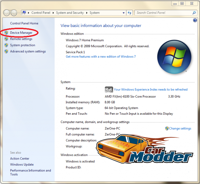 Windows 7 System Properties