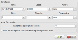 GTK Term Serial Port Configuration Page