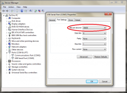 Windows Start 7 USB Serial Device Port Settings